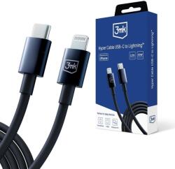3mk Protection adatkábel - Hyper Cable C - Lightning 20W 1.2m, fekete (5903108541206)