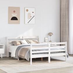 vidaXL fehér fenyőfa ágykeret fejtámlával 150x200 cm (3306687)