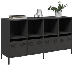 vidaXL fekete hidegen hengerelt acél tálalószekrény 135x39x73, 5 cm (3307161) - vidaxl