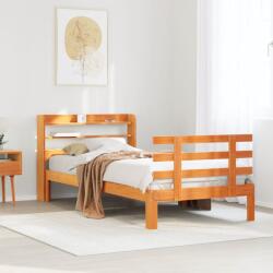 vidaXL viaszbarna tömör fenyőfa ágykeret fejtámlával 100 x 200 cm (3306869)