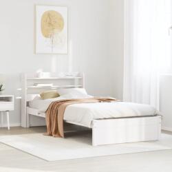 vidaXL fehér tömör fenyőfa ágykeret fejtámlával 75 x 190 cm (3306721)