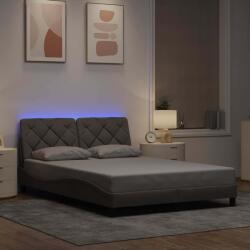 vidaXL tópszínű szövet ágykeret LED-ekkel matrac nélkül 140 x 190 cm (3310668)