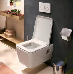 Hansgrohe EluPura Original Q szögletes karbamid Soft-Close WC ülőke és fedél, fehér 60150450 (60150450)