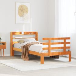 vidaXL viaszbarna tömör fenyőfa ágykeret fejtámlával 75 x 190 cm (3306863)