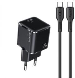 USAMS YJXLOGTC01 Usams YXLOGTC01 PD hálózati gyorstöltő adapter 25W, 120cm-es Type-C - Type-C kábellel (1380748) (YJXLOGTC01)