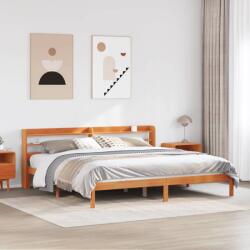 vidaXL viaszbarna tömör fenyőfa ágykeret fejtámlával 200 x 200 cm (3306563)
