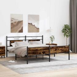 vidaXL füstös tölgy színű fém ágykeret matrac nélkül 183 x 213 cm (3325115)