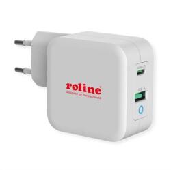 Roline 1x USB3.0 Type-A + 1x USB Type-C fali töltő 65W fehér (19.11. 1041-10) (19.11.1041-10)