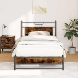 vidaXL füstös tölgy színű szerelt fa ágykeret matrac nélkül 100x200 cm (4106903)