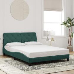 vidaXL sötétzöld bársony ágykeret matrac nélkül 140 x 190 cm (3207920)
