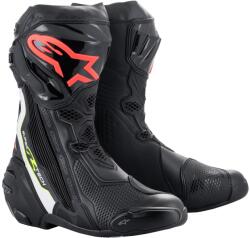 Alpinestars Supertech R motoros csizma fekete-fehér-fluo piros-fluo sárga