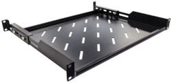 Techson tálca, 1U magas, 350 mm mély perforált, elöl-hátul rögzíthető, 19"-os fali 19"-os rackszekrénybe (racktalca11_350)