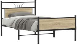 vidaXL sonoma tölgy színű szerelt fa ágykeret matrac nélkül 100x200 cm (4106975) - vidaxl