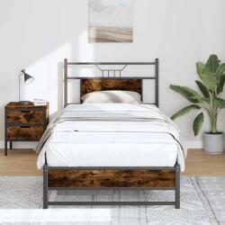 vidaXL füstös tölgy színű szerelt fa ágykeret matrac nélkül 90x200 cm (4106901)