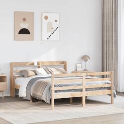 vidaXL tömör fenyőfa ágykeret fejtámlával 140 x 190 cm (3306676)