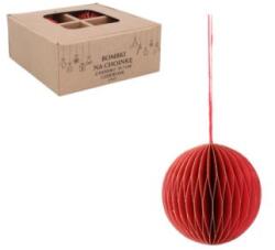  Papír dekorációk Piros 7cm 4db (AIP2020)