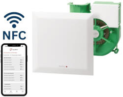 Helios ELS NFC P Ventilátor egység, EC motor, formatervezett fehér előlap, mosható szűrő, elpiszkolódásjelző, NFC, jelenlét érzékelő