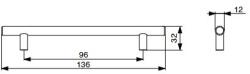  RiexTouch XH01 fogantyú, 96 mm, matt fekete rúd fogantyú (F001648)