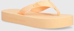 Calvin Klein Jeans flip-flop FLATFORM FLIPFLOP JELLY narancssárga, női, lapos talpú, YW0YW01398 - narancssárga Női 40