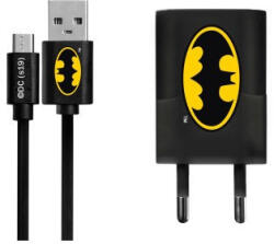 MH Protect USB kábel DC - Batman 001 USB - MicroUSB adatkábel hálózati töltővel 1m fekete 1A
