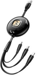 USAMS Sj508 U69 3 In 1 Type-c / Lightning / Micro Usb Kábel 1 Méter Fekete