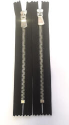 Zárt végű 2 db fekete fém cipzár csomag - 16 cm