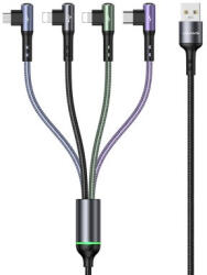 USAMS Sj563 U80 4 In 1 Usb Type-c / Lightning / Lightning / Micro Usb Kábel 2.4a 1.2 Méter Fehér