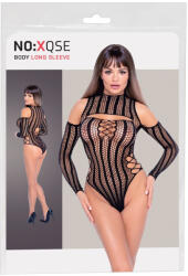 NO: XQSE - hosszú ujjú necc body - fekete (S-L) (26429801101) - pleasure4you
