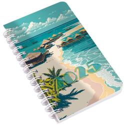 REALSYSTEM Zsebnaptár REALSYSTEM SP3 spirál mini 78x128mm heti fehér lapos beach 2025 (8811-57)