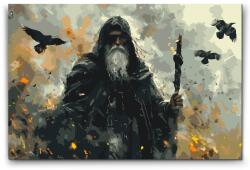  Festés számok szerint - Odin - A halál, a háború és a mágia istene Méret: 40x60cm, Keretezés: Keret nélkül (csak a vászon)