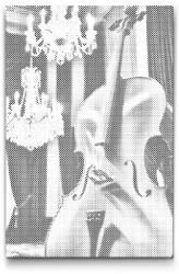  PontPöttyöző - Cselló a teremben Méret: 40x60cm, Keretezés: Műanyagtáblával, Szín: Zöld