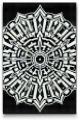 Gyémántszemes kirakó - Labirintus mandala Méret: 20x30cm, Keretezés: Keret nélkül (csak a vászon), Gyémántok: Kerek
