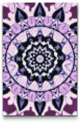 Gyémántszemes kirakó - Lila mandala Méret: 20x30cm, Keretezés: Keret nélkül (csak a vászon), Gyémántok: Kerek