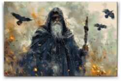  Gyémántszemes kirakó - Odin - A halál, a háború és a mágia istene Méret: 40x60cm, Keretezés: Műanyagtáblával, Gyémántok: Kerek