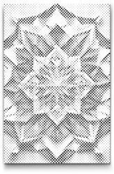 PontPöttyöző - Origami mandala Méret: 20x30cm, Keretezés: Keret nélkül (csak a vászon), Szín: Kék