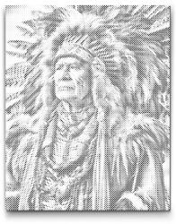  PontPöttyöző - Régi indián Méret: 30x40cm, Keretezés: Műanyagtáblával, Szín: Fekete