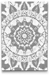 PontPöttyöző - Lila mandala Méret: 20x30cm, Keretezés: Kartonlemezen, Szín: Zöld