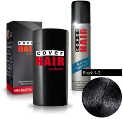 Cover Hair Volume hajdúsító, 30 g, fekete + kötést erősítő spray - hajvarazs