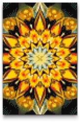 Gyémántszemes kirakó - Mandala a nap színeiben Méret: 40x60cm, Keretezés: Műanyagtáblával, Gyémántok: Kerek