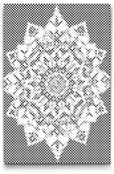PontPöttyöző - Árnyék mandala Méret: 40x60cm, Keretezés: Keret nélkül (csak a vászon), Szín: Kék