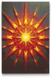 Gyémántszemes kirakó - Napos mandala Méret: 20x30cm, Keretezés: Műanyagtáblával, Gyémántok: Négyzet alakú