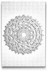 PontPöttyöző - Technikai mandala Méret: 20x30cm, Keretezés: Kartonlemezen, Szín: Kék