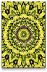  Gyémántszemes kirakó - Sárga-fekete mandala Méret: 40x60cm, Keretezés: Keret nélkül (csak a vászon), Gyémántok: Négyzet alakú