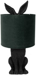 Clayre & Eef Veioza Iepuras polirasina neagra textil verde 20x43 cm E27 (6LMC0099ZVGR)