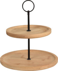 Excellent Houseware Suport servire cu 2 nivele Excellent Houseware, bambus, 21.5 16.5x23.5 cm, maro (KO-170484110) Tava