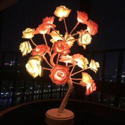 Hongda Lightning Pomisor decorativ sarbatori, iluminat 24 LED alb cald + roz , 50 cm (HL-D22-12WW-R)