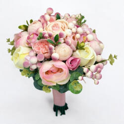 Eventissimi® Buchet de bujori roze, ranunculus alb-roze, rezistent peste ani (BF-250)