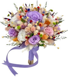 Eventissimi® Buchet mare personalizabil cu trandafiri naturali criogenati si flori naturale uscate si criogenate (BF-201)