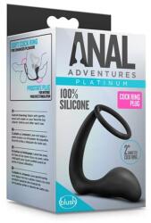 Blush Novelties Plug anal cu inel, Blush, negru, silicon curat, stimulare prostatică