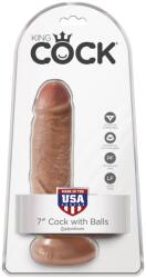 Pipedream - King Cock Dildo, Pipedream King Cock, 18 cm, maro Dildo